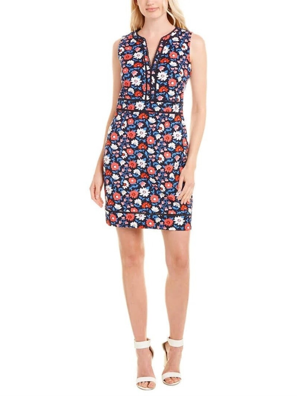 Kate Spade Shore Thing Daisy Jacquard Crochet Trim Sheath Dress Size 0